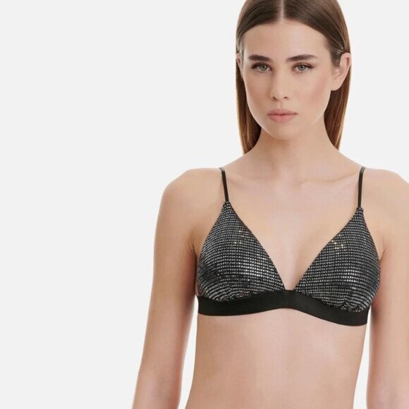 NWT Sugarfree metallic accent triangle bikini top & bikini bottom set - Picture 5 of 15